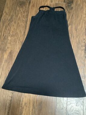 Prana Strappy Black Knit Halter A-Line Dress L